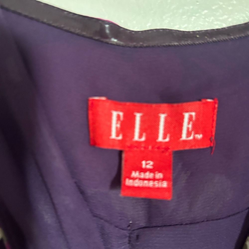 Elle Deep Purple Dress Top with Dark Trim